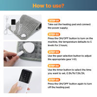 Almohadilla De Calor Eléctrica Con Timer De 10 Niveles Y 4 Modos Para Cuello Hombro Espalda Pierna Calentador Para Invierno - details 11