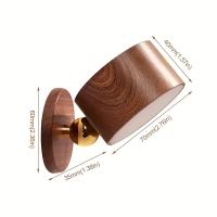 Lámpara De Pared Móvil Magnética Para Dormitorio Y Sala De Estar Interior Material De Madera Cargable USB Rotación De 360 Grados Luz De Sconce Toque - details 9