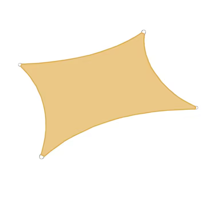 Toldo Vela de Sombra Rectangular, 95% de Protección UV, de Densidad para Patio, Jardín, Pérgola, Terraza Exterior, Color Arena - 1