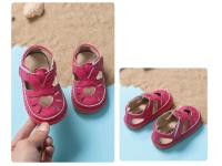 Sandalias De Verano Para Bebés Niñas Cuero Genuino Anticolisión Zapatos Infantiles Princesa Para Niños Playa Transpirables Talla True Fit Con Cierre De Correa - details 2