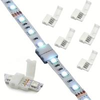 Conector De Esquina RGB LED 10mm 4pin En Forma De L Para Tiras De Luz LED 5050 3528 Angulo De 90 Grados IP20 Sin Soldar - details 1