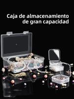 Caja De Plástico Transparente Para Empaque De Joyería De Mujer Caja De Almacenamiento De Escritorio Portátil Para Manualidades DIY - details 1