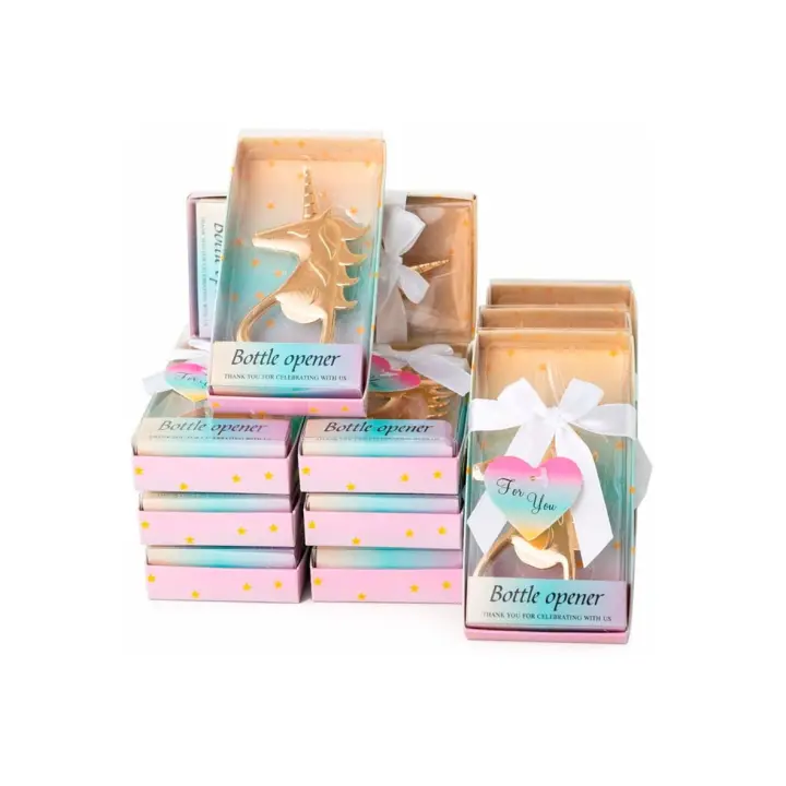 Lote de 12 Abrebotellas unicornio en de regalo - Detalles de Bodas Originales Prácticos regalos invitados cumpleaños comuniones bautizos - 1