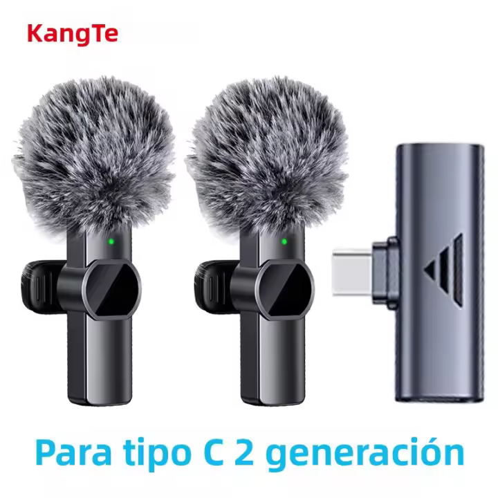 Micrófono Lavalier Inalámbrico Para Celular Reducción De Ruido Portátil Audio Video Entrevista En Vivo Grabación Para iPhone Tipo C Micrófono - 1