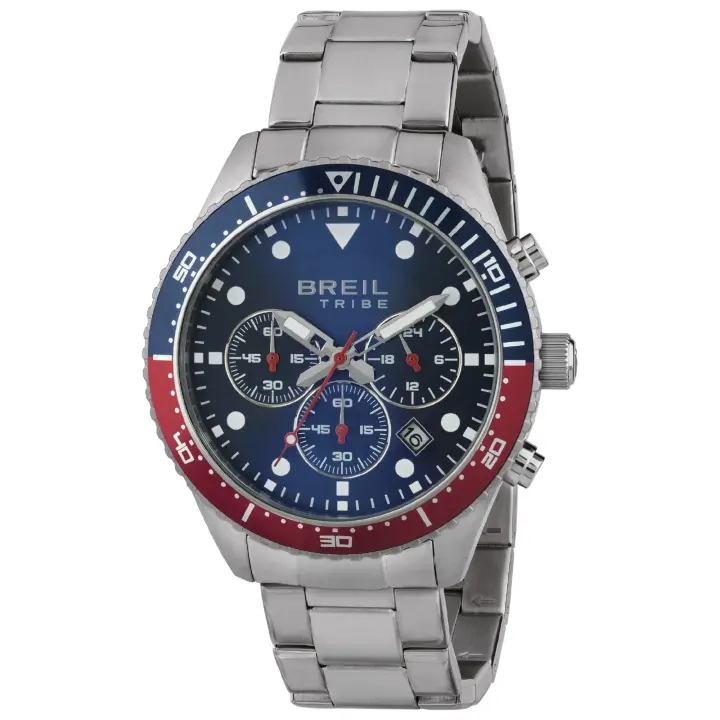 Reloj BREIL SAIL Hombre Esfera Azul Movimiento QUARTZ CHRONOGRAPH y BRACEL SILVER STEEL EW0581 - 1