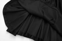 Vestido De Fiesta Vintage Negro TRAFZA Para Mujer Con Volantes Y Cuello En V Vestido Chic De Club De Noche Con Falda Midi Sin Mangas Cuello En V Ajuste Suave Estilo A-line - details 9