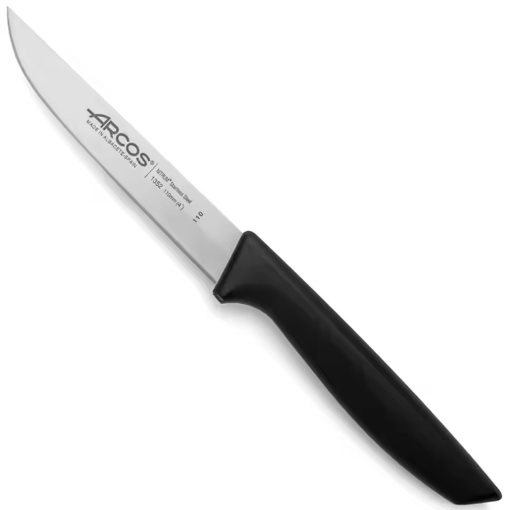 ARCOS Niza - Cuchillo de Verduras (110 mm) - Hoja de Acero Inoxidable Nitrum® - Mango Negro de Polipropileno (PP) - 135200 - 1