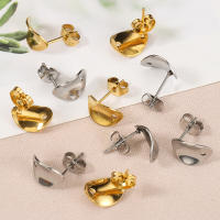 10pcs Base De Pendiente Con Poste Curvado Y Aros De Acero Inoxidable Para Fabricación De Joyas DIY Pendientes Colgantes - details 0