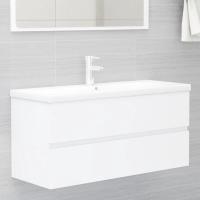 vidaXL Armario para lavabo contrachapada 100x38,5x45 cm en color Gris hormigón/Roble ahumado/Marrón roble y más | almacenamiento funcional diseño moderno para baño dormitorio sala - details 3