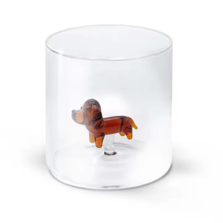 WD Estilo de Vida Borosilicato Cc Vidrio 250 ml Dachshund Decor - 1