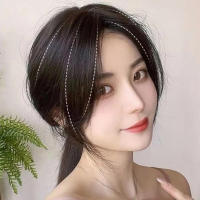 Punta De Cabello Sintético 3D Con Flequillo Bangs Clip-In De Ocho Franges Natural Invisible Trenzado Parte Media Tope Para El Cabello - details 0