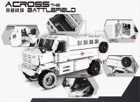 Juego De Construcción Educativo Serie Militar Tráiler De Transporte De Vehículos Blindados Leopardo Y Tanque T64 Bloques MOC Para Niños - details 3