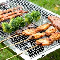 Malla De Asado Para Camping Y BBQ 30x45cm Herramientas De Cocina Para Verduras Y Mariscos Red De Acero Galvanizado Resistente Al Calor Y Corrosión Para Carbón Exterior - details 1