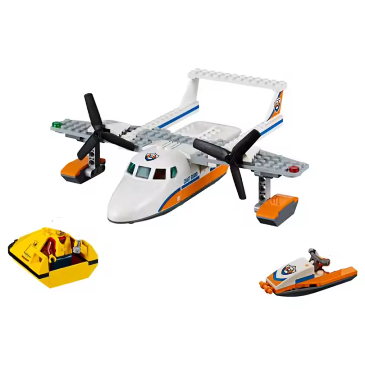 Juguetes De Construcción Compatible Con Legos Serie Ciudad Rescate Marítimo Plane Policia Vida Barco Juguete De Asamblea Para Niños - 1