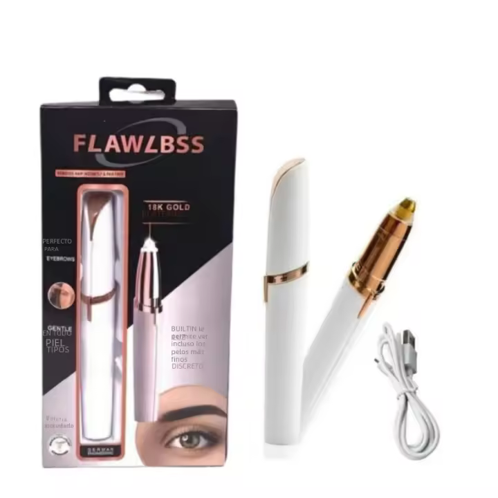 Afeitadora De Cejas Eléctrica Portátil Para Mujeres Recargable Trimmer De Pelo Del Rostro Mini Cuchilla Para El Ojo - 1