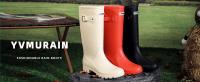 Botas de lluvia para mujer, calzado para jardín impermeable, botas de barro antideslizantes hasta la rodilla, botas altas de goma para mujer, botas de trabajo ligeras para exteriores - details 0