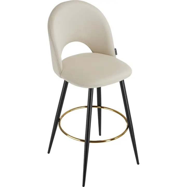 TECTAKE - Taburete alto SACHEL con respaldo, aspecto de terciopelo, Taburete alto acolchado con funda de terciopelo fino y gran respaldo, Estables patas de acero con revestimiento en polvo con reposapiés perimetral, Pies de plástico que protegen el suelo - 1