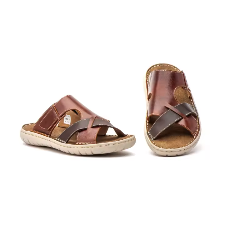 2092 Marrón Hecho en la Unión Europea Sandalias Hombre Piel Marrón Route 83 Numeración: 39-45 Marca: Route 83 Color: Marrón sandalia hombre toda piel y con planta de gel moderna y de gran calidad muy comoda y funcional para todo tipo de ocasiones - 1