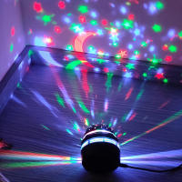 Lámpara De Noche Proyector De Cielo Estrellado Colorido Con Bola Mágica Rotativa Luz LED Para Decoración De Dormitorio Proyección De Luna Y Galaxia RGB - details 1