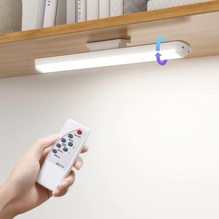 Luz LED para armario regulable de 34 cm con control remoto, luz de pared táctil y recargable, tira de luz LED ajustable debajo del gabinete de cocina inalámbrica con 3 modos de iluminación 4000K-6500K - 1