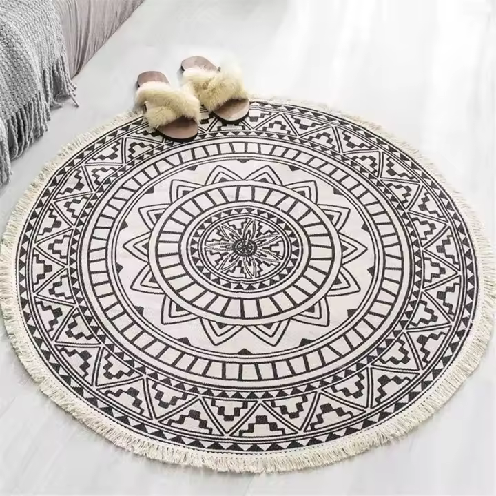Alfombra redonda Mandala - Algodón - Estilo bohemio - Diámetro: 92 cm - Sunny - 1