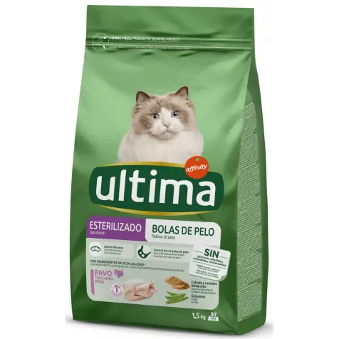 Ultima Esterilizado Y Bolas De Pelo Pienso Con Pavo Para Gatos 1.5 Kg - 1