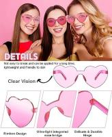 Gafas De Forma Corazón Sin Montura Para Niñas Estilo Princesa Para Fotobooth Tangas Transparentes De Colores Caramelo Para Fiestas Favoritos - details 2