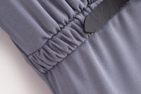 Vestido De Moda Con Cuello En V Profundo Estilo Europeo Y Americano Para Mujer Con Cinturón Y Pliegues Slim De Manga Larga Para Otoño - details 10