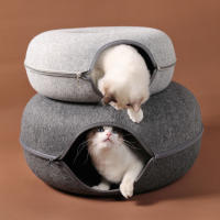 Cama para Gatos con forma de Dona y Túnel, juegos Interactivos y Equipo de ejercicio de entrenamiento para Gatos de material transparente y transpirable de Doble use - details 1