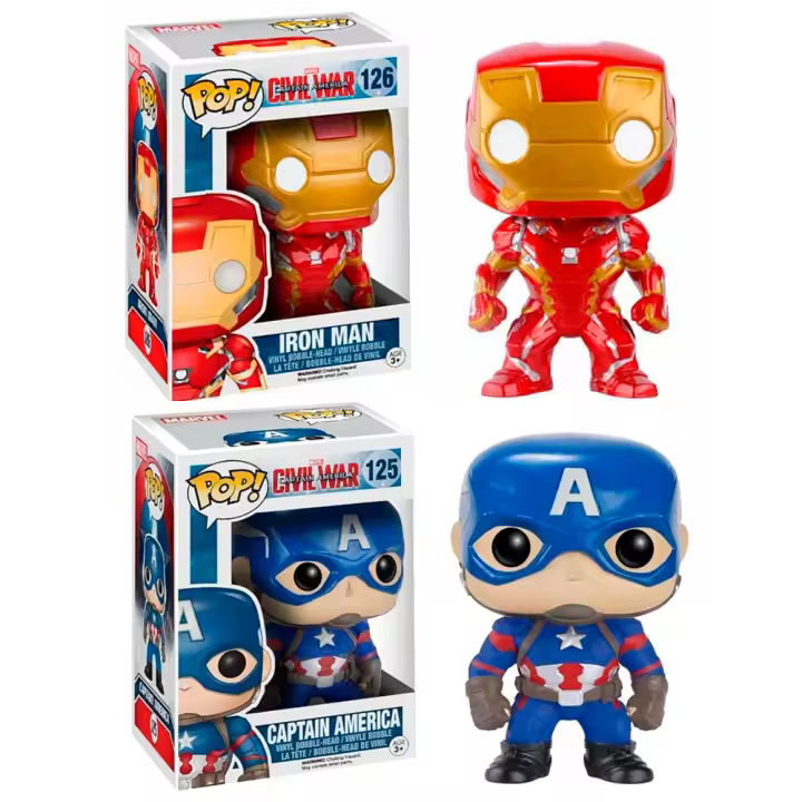 Funko Pack 2 Funkos Iron Man Capitan America Captaintonystark Civil War Vengadores Avengers Funko Pop 125 126 - 1