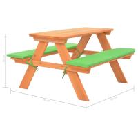vidaXL Mesa de pícnic para niños con bancos madera abeto 89x79x50 cm - details 5