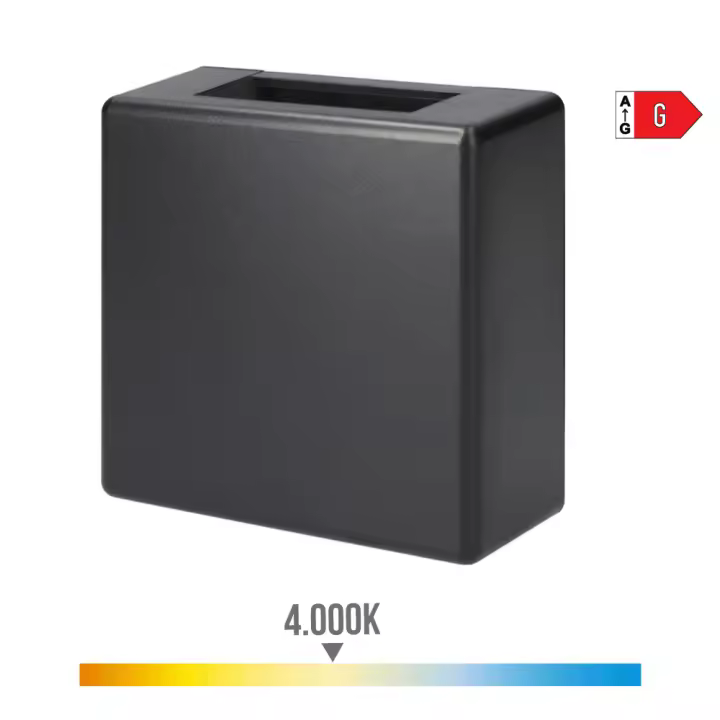 Aplique LED 3W 85lm 4000K Luz Día IP54 12x12x5cm Cuadrado 2 Proyecciones EDM Exterior - 1