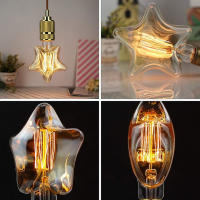 Bombilla en forma de estrella, estilo vintage, estilo retro, decorativa, para bodas, dormitorios y decoración del hogar. - details 3