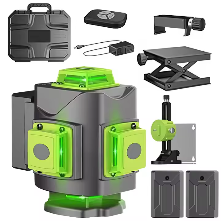 Nivel láser de línea verde 4D 16, cálculo de trabajo, 360 líneas cruzadas horizontales y verticales con autocaída, súper injusto, interior y exterior - 1