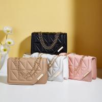Bolso De Hombro Para Mujer De Lujo Negro En Cuero PU Con Patrón Cuadriculado Y Borla Bolso Bandolera Suave Con Cierre Hasp - details 0