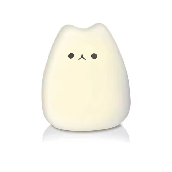 Lámpara Nocturna De Gato Lindo Para Niños 7 Colores Control Por Toque Ahorro De Energía LED Regalos Lindos Para Niñas Y Niños Luz De Dormitorio De Silicona - 1