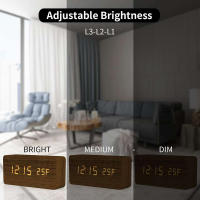 Reloj De Alarma Digital Con Pantalla LED Y Temperatura Reloj De Mesa De Madera Para Dormitorio Oficina Viaje Decoración - details 5
