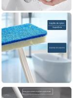 Cepillo De Pared De Baño Multifuncional Con Mango Largo Y Esponja Desmontable Cepillos Para Piso De Azulejos Y Bañera Herramientas De Limpieza Doméstica - details 6