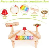 Set De Batería De Madera Para Bebés Juguete Musical Montessori Instrumentos De Percusión Para Niños De 3 a 6 Años - details 22