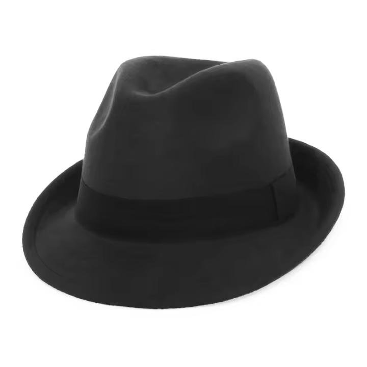 Sombrero Fedora De Piel De Oveja Para Hombres Y Mujeres Estilo Gangster Trilby De Otoño E Invierno Adecuado Para Escena De Exterior Material De Algodón Y Poliéster - 1