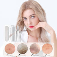 Kit De Herramientas Para Eliminar Quistes Y Puntos Negros 9pcs Herramienta De Extracción De Acné De Acero Inoxidable Para El Rostro - details 0