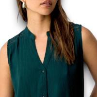 Blusa Lynx Verde Tiffosi - Sin Mangas y Tejido Arrugado La Mujer Barbuda - details 4