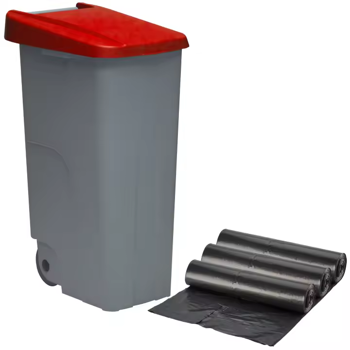 Contenedor Reciclo Prosperplast 110L con Ruedas y Bolsas Compostables - 1