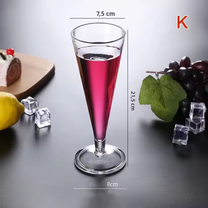 Vaso De Acetato Inquebrantable Para Cócteles Vino Jugo Rojo Fiesta Boda Bar Herramientas De Bebida Vidrio De Calidad Sin Químicos Peligrosos - 1