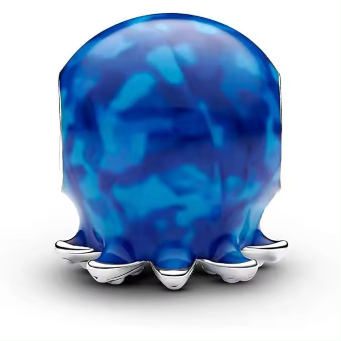 Pandora Moments  - Colgante de pulpo de plata de ley con cristal artificial, compatible con pulseras Moments，Incluye Caja Original - 1
