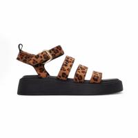 Sandalias plataforma negro leopardo tiras pulsera tobillera planta acolchada ajuste hebilla mujer tendencia 2025 altamoda - details 0