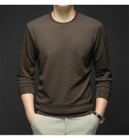 Camiseta De Manga Larga Para Hombre De Otoño Primavera Estilo Casual Sólido Calidad Superior Tops Básicos Clásicos Para Hombres - details 11