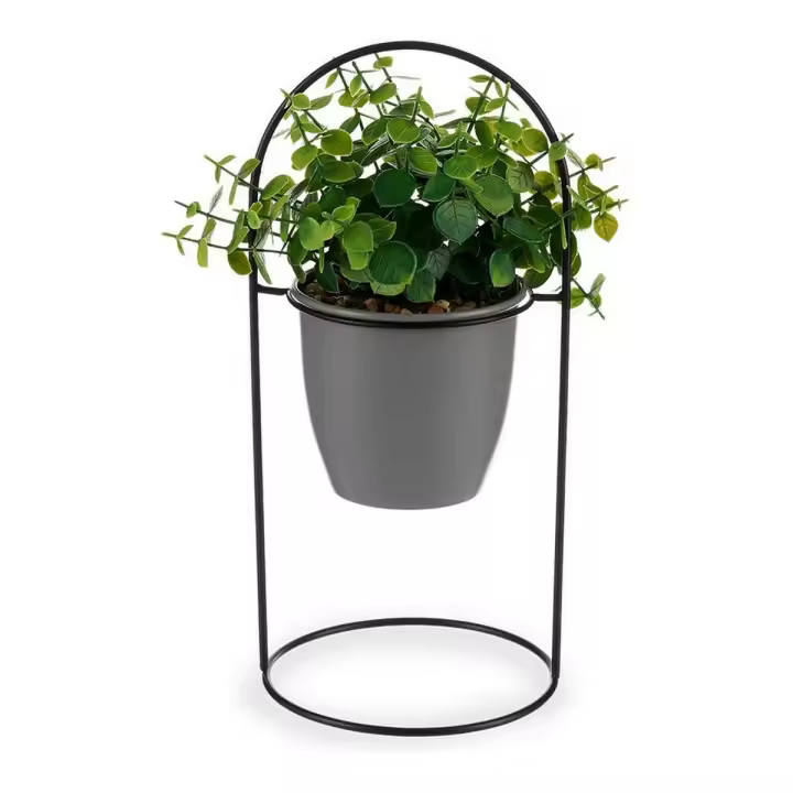 Planta Decorativa Ibergarden QY-H093 Metal Plástico 21 x 30 x 21 cm Con soporte Gris - 1