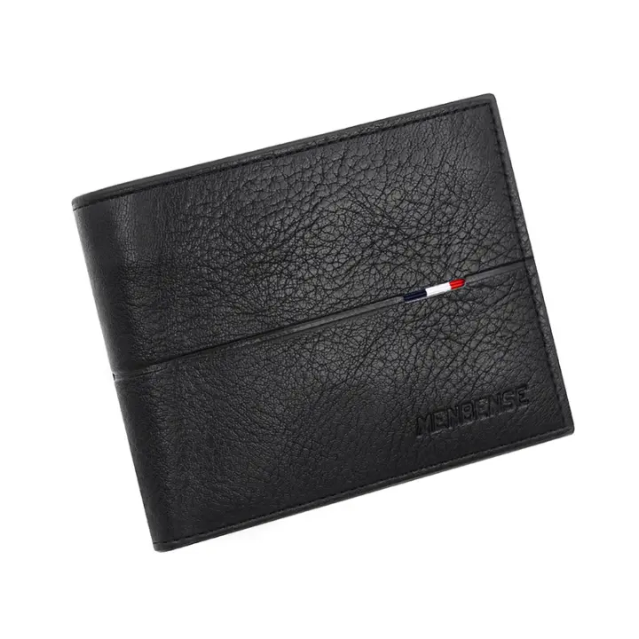 Slim Men Wallets  Short Zipper Card Holder Photo Holder Male Purse Simple Coin Pocket PU Leather Men's Wallet - 1