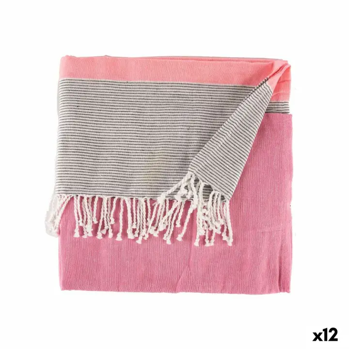 Foulard Multiusos Rayas 160 x 200 cm Rosa (12 Unidades) - 1